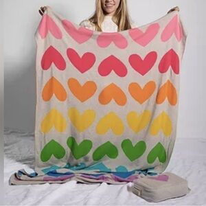 Pink Lemonade organic cotton Colorful Heart Pattern Blanket